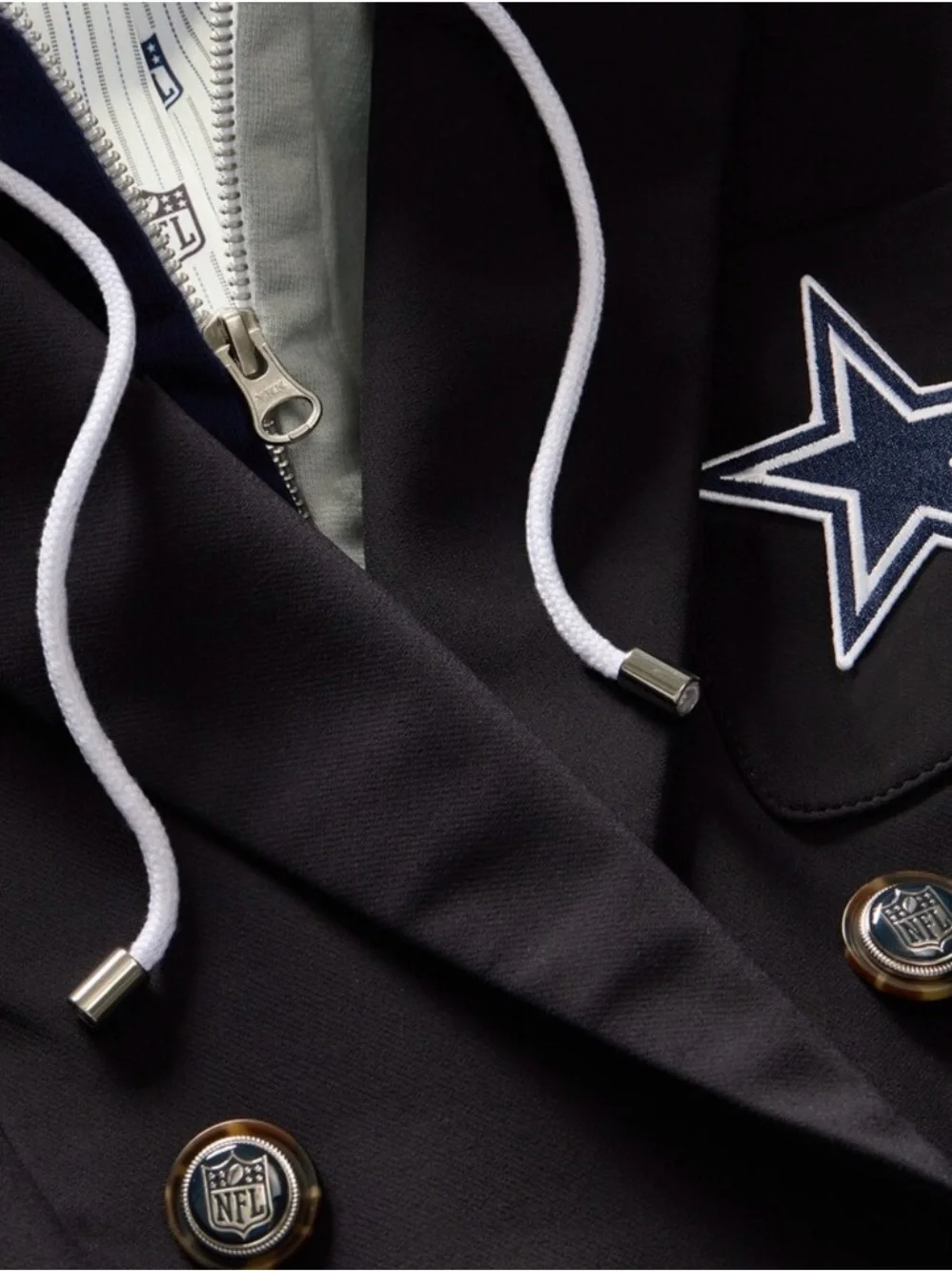 Veronica Beard x NFL Dallas Cowboys Double-Breasted Blazer with Dickey - Picture 2 of 8